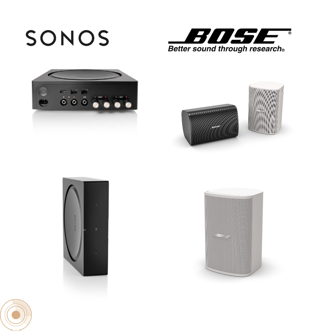 SONOS AMP + BOSE indoor/outdoor pakke